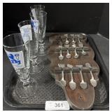 Souvenir Spoons, Lï¿½wenbrï¿½u Mï¿½nchen Glasses.