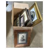 Antique Framed Black & White Family Portraits.