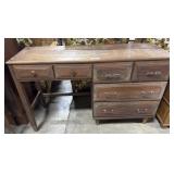 Vtg Dark Pine Desk.