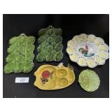 Ceramic Deviled Egg Plates, Cabbage Serving Plate.
