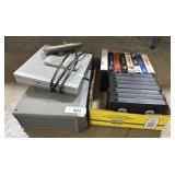 DVD Player, VHS Player, VHS Tapes.