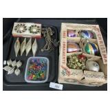 Blown Glass Christmas Ornaments, Lights, Bobeche.