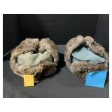 Pair Of German WWII Fur Hats.