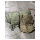 Vtg US Army Sleeping Bag Comforter, Satchel.