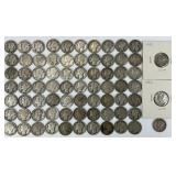 73 90% Silver Mercury Dimes.