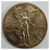 Fine Gold Mexican 50 Pesos Centenario.