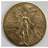 Fine Gold Mexican 50 Pesos Centenario.