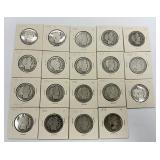19 90% Silver 1892-1915 Barber Half Dollars.