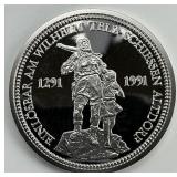 1 Troy Oz Fine Platinum Swiss Shooting Taler.
