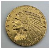 90% $5 Gold 1909-D Indian Head.