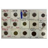 15 Civil War Tokens.