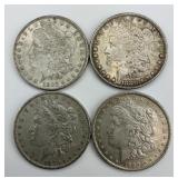 4 90% Silver 1880 & 1889 Morgan Dollars.