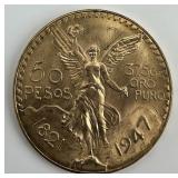 Fine Gold Mexican 50 Pesos Centenario.