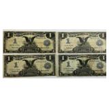 4 1899 1 Silver Dollar Certificate Bills