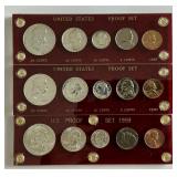 3 1957-1959 Proof Sets.