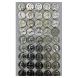 45 90% Silver Washington Quarters.