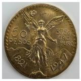 Fine Gold Mexican 50 Pesos Centenario.