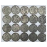 20 90% Silver 1882-1899 Morgan Dollars.