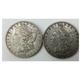 90% Silver 1885-S & 1892-O Morgan Dollars.