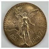 Fine Gold Mexican 50 Pesos Centenario.
