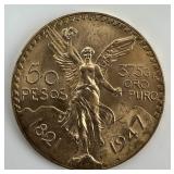Fine Gold Mexican 50 Pesos Centenario.