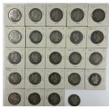 24 90% Silver 1894-1912 Barber Half Dollars.