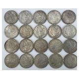 20 90% Silver 1880-1922 Morgan Dollars.
