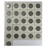 26 90% Silver 1917-1942 Walking Liberty Halves.