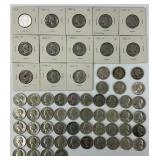 63 90% Silver Quarters.