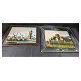 2 Framed Reverse On Glass Paintings.