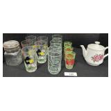 Chicken, NFL Eagles Glasses, Teapot.