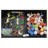 Plastic  Animal Figures & Toy Tops.