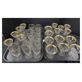 Tiffin Franciscan Rambler Rose Coupe Glasses.