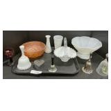Fenton Glass, Carnival & Milk Glass, Avon Bell.
