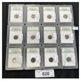 12 Slab 1972-2022 United States Dimes.