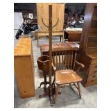 Maple Hall Tree, Planter Stand & Arm Chair.
