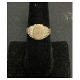 10 KT Gold Engraved Initial Ring.