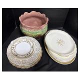 Weller Pottery Majolica Jardiniere, Dinnerware.