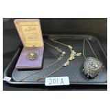 Chanel No.5 Perfume Locket, Cameo Necklace.