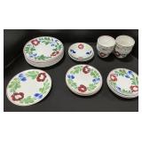 Staffordshire Adamï¿½s Rose Teacups, Saucers,