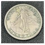 75% Silver 1944-D Philippines Coin.