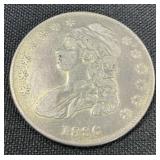 89% Silver 1836 Capped Bust Half Dollar.