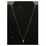 14 KT Italian Gold Necklace W/ F Pendant.