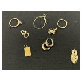 14 KT Gold Earrings, Pendants & Ring.