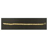 14 KT Italian Gold Braided Herringbone Bracelet.