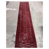 Hand-Knotted Bokhara Runner Rug.