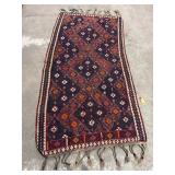 Vtg Handwoven Kurdish Tribal Kilim Rug.