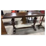 Vtg Jacobean Style Library Table.