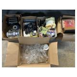 Books. Glass Stemware, Toaster, Frames.