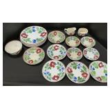 Staffordshire Adamï¿½s Rose Plates, Cream & Sugar.